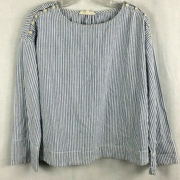 Madewell Tops - Madewell Size XS Blue and White Striped Long Sleeve